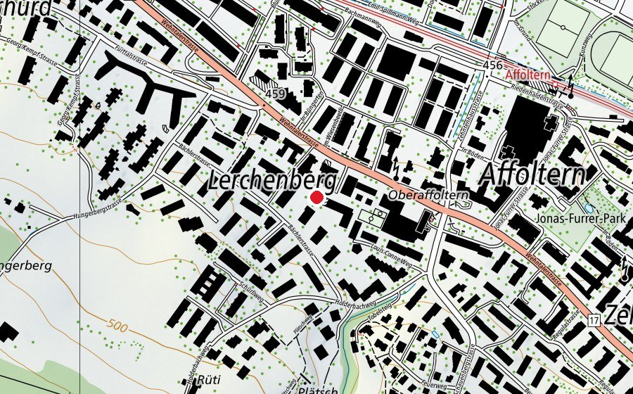Carte indiquant l’emplacement de Kindergarten Hornbach 1-3 (École enfantine)