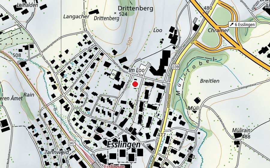 Carte indiquant l’emplacement de Kindergarten Hotzenwise 1+2 (École enfantine)