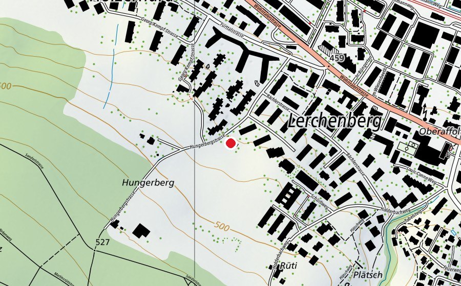 Carte indiquant l’emplacement de Kindergarten Hungerberg (École enfantine)