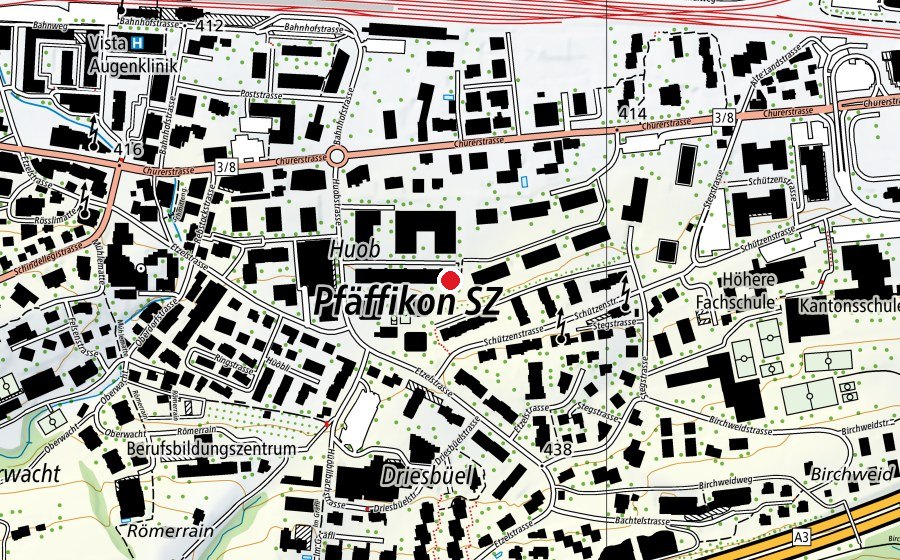 Carte indiquant l’emplacement de Kindergarten Huob (École enfantine)
