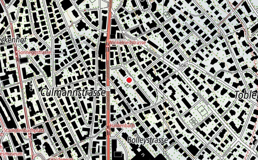 Mappa con la posizione di Kindergarten Hutten Pavillon 1 + 2 (Scuola dell’infanzia)