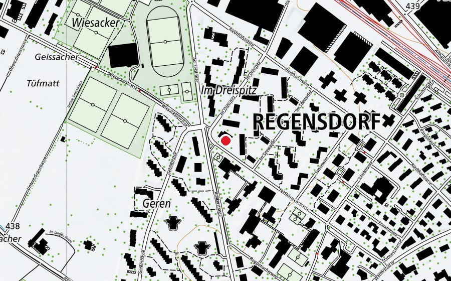 Karte mit dem Standort von Kindergarten im Dreispitz (Kindergarten)