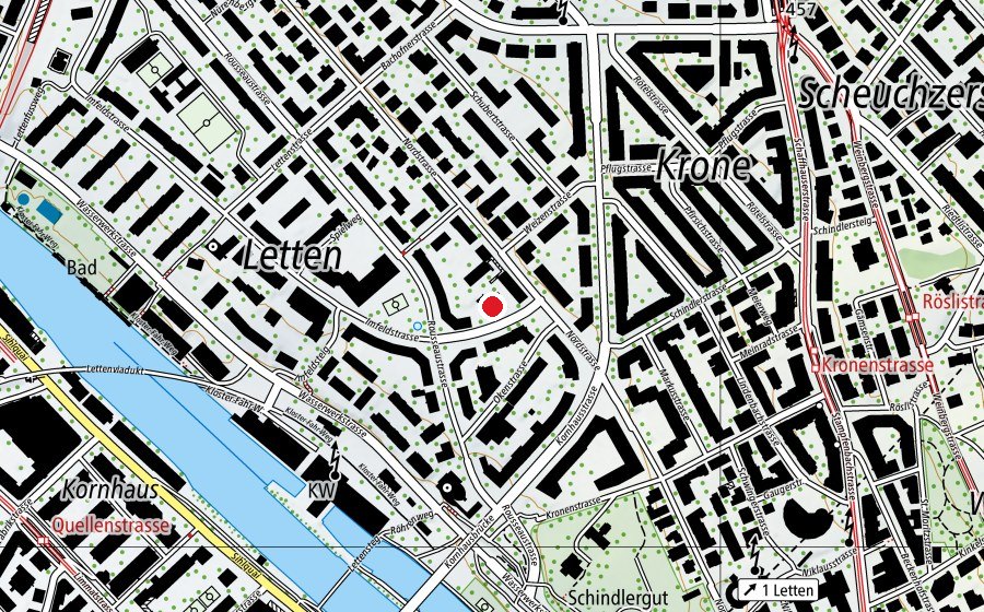 Mappa con la posizione di Kindergarten Imfeldstrasse (Scuola dell’infanzia)