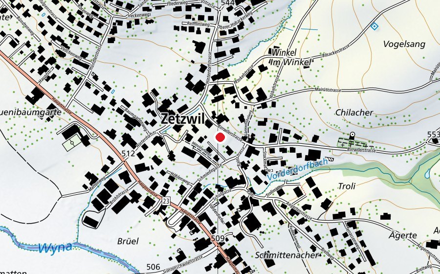 Map showing the location of Kindergarten in Zetzwil (Kindergarten)