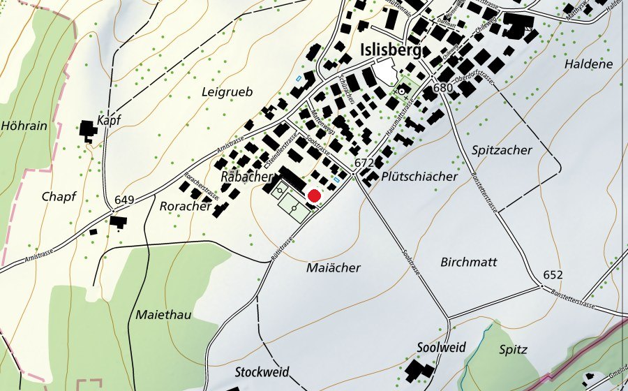 Mappa con la posizione di Kindergarten Islisberg (Scuola dell’infanzia)