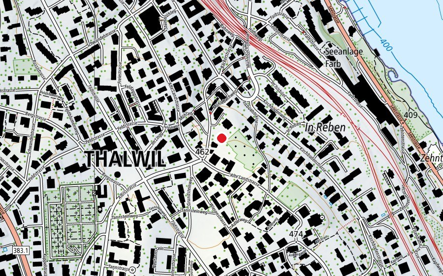 Map showing the location of Kindergarten Jennischloss (Kindergarten)