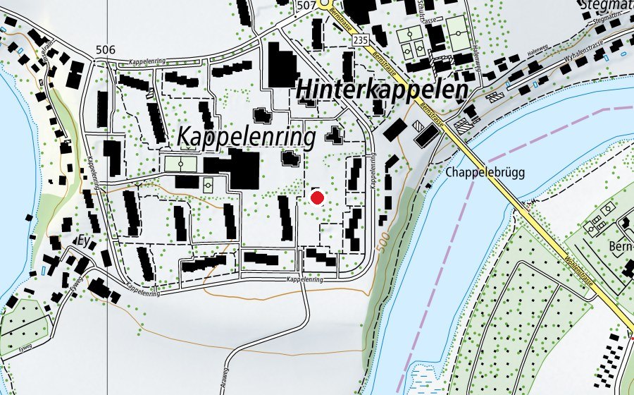 Carte indiquant l’emplacement de Kindergarten Kappelenring (École enfantine)
