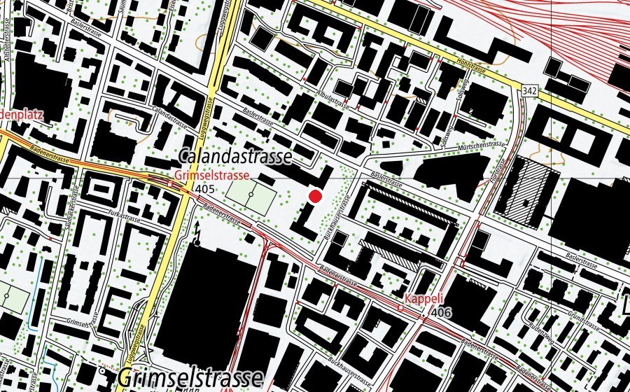 Karte mit dem Standort von Kindergarten Kappeli 7 (Kindergarten)
