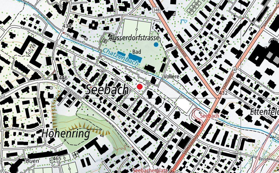Map showing the location of Kindergarten Katzenbach I + II (Kindergarten)