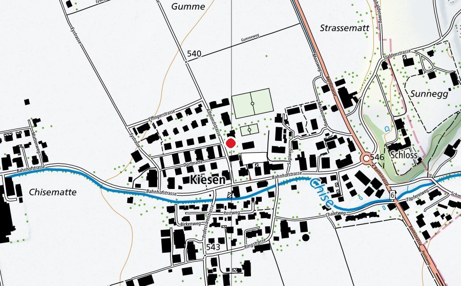 Map showing the location of Kindergarten Kiesen (Kindergarten)