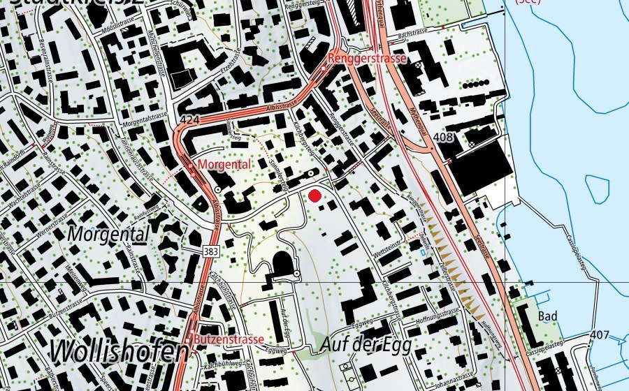 Map showing the location of Kindergarten Kilchberg (Kindergarten)