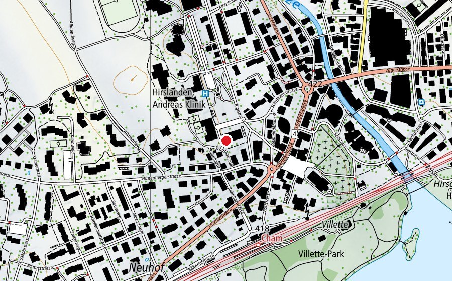 Carte indiquant l’emplacement de Kindergarten Kirchbühl (École enfantine)
