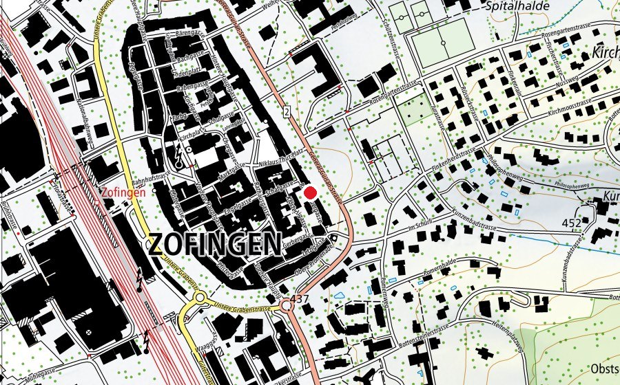 Map showing the location of Kindergarten Kornhaus (Kindergarten)