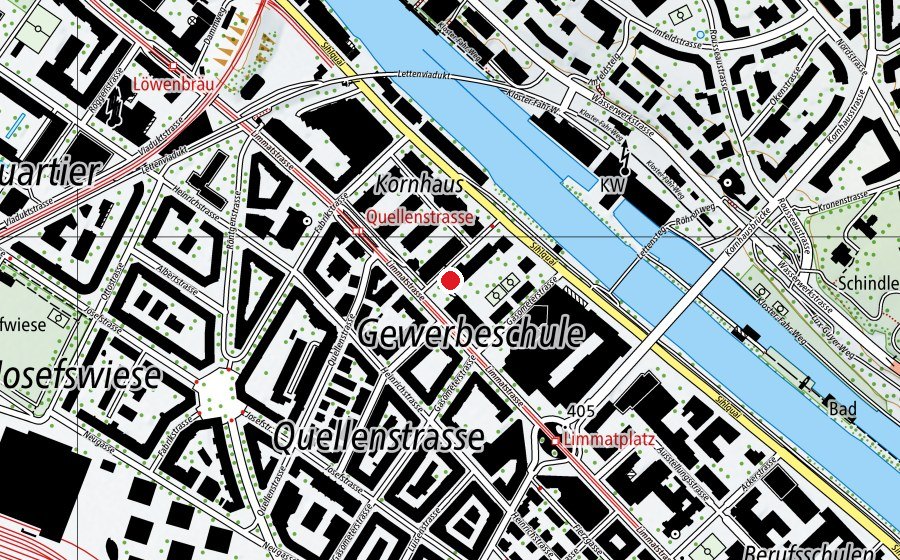 Carte indiquant l’emplacement de Kindergarten Kornhaus (École enfantine)