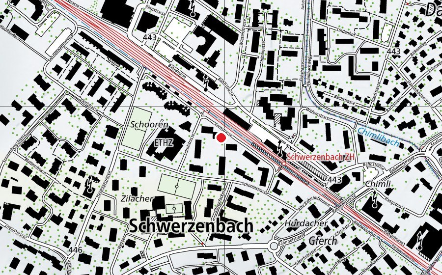 Karte mit dem Standort von Kindergarten Kornstrasse (Kindergarten)