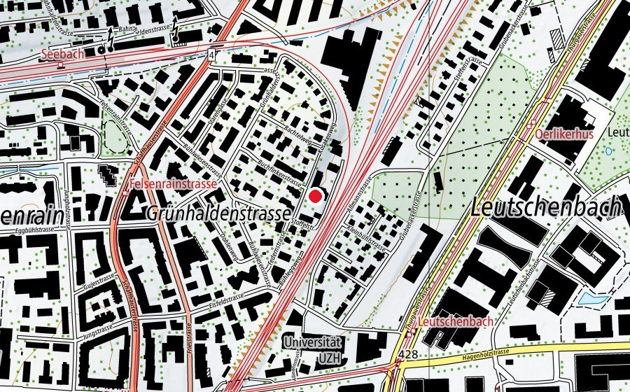 Map showing the location of Kindergarten Kosaken I + II (Kindergarten)