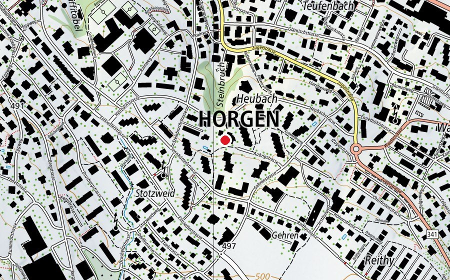 Carte indiquant l’emplacement de Kindergarten Kottenrain 1+2 (École enfantine)