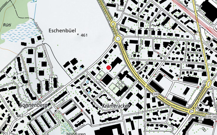 Map showing the location of Kindergarten Krämeracker (Kindergarten)