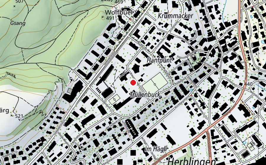 Mappa con la posizione di Kindergarten Kreuzgut 1, 2, 3, 4 (Scuola dell’infanzia)
