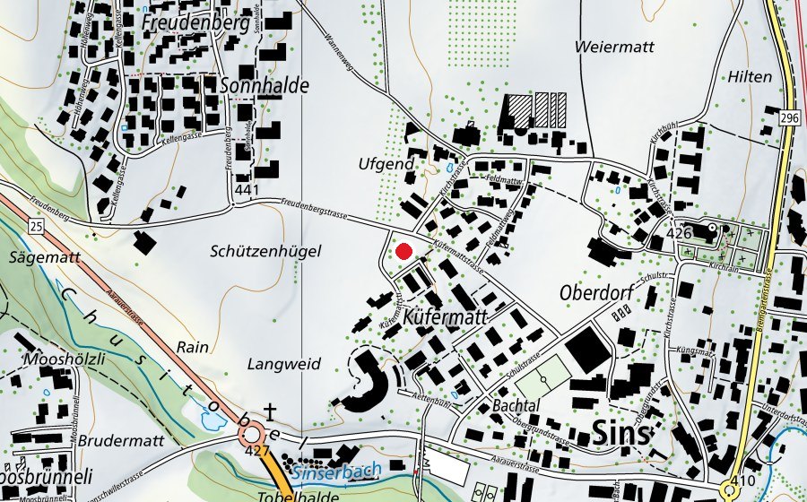 Carte indiquant l’emplacement de Kindergarten Küfermatt (École enfantine)