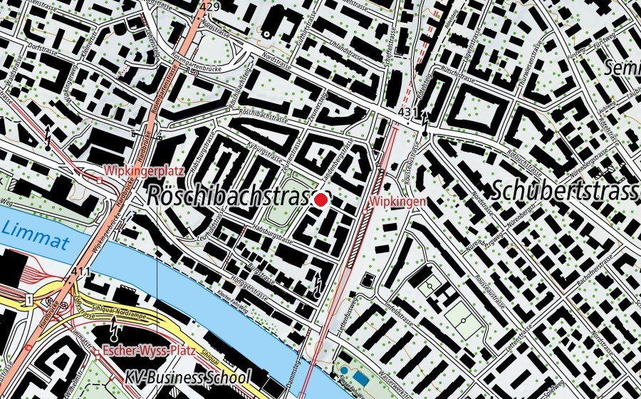 Mappa con la posizione di Kindergarten Landenbergstrasse (Scuola dell’infanzia)