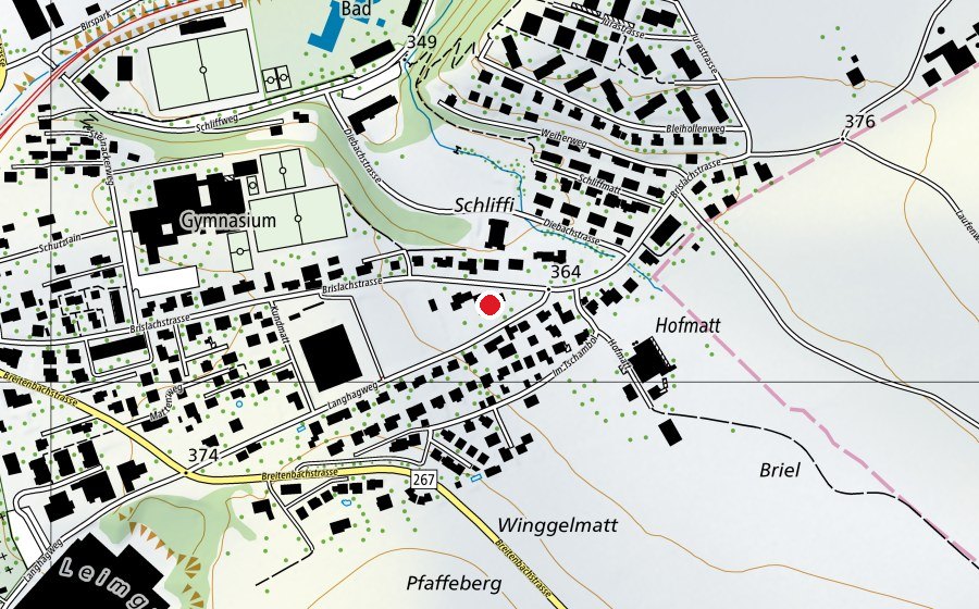 Carte indiquant l’emplacement de Kindergarten Langhag 1 & 2 (École enfantine)