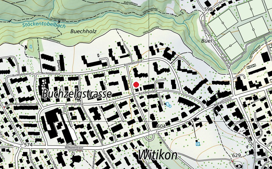 Mappa con la posizione di Kindergarten Lehfrauenweg 1+2 (Scuola dell’infanzia)