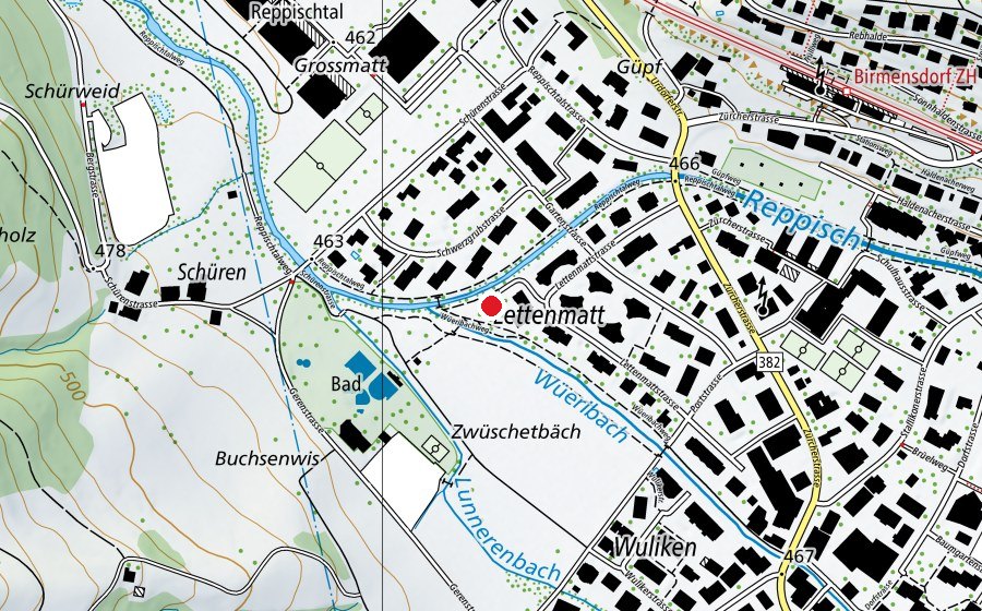 Karte mit dem Standort von Kindergarten Lettenmatt (Kindergarten)