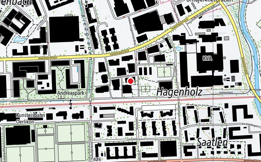 Mappa con la posizione di Kindergarten Leutschenbach 2 (Scuola dell’infanzia)