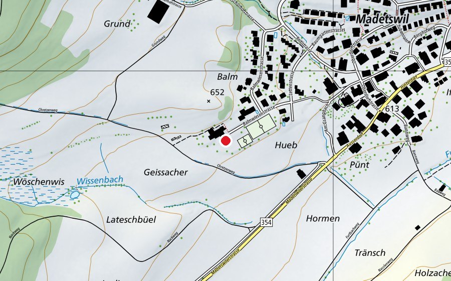 Map showing the location of Kindergarten Madetswil (Kindergarten)