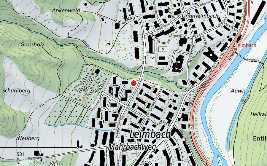 Carte indiquant l’emplacement de Kindergarten Maneggpromenade (École enfantine)