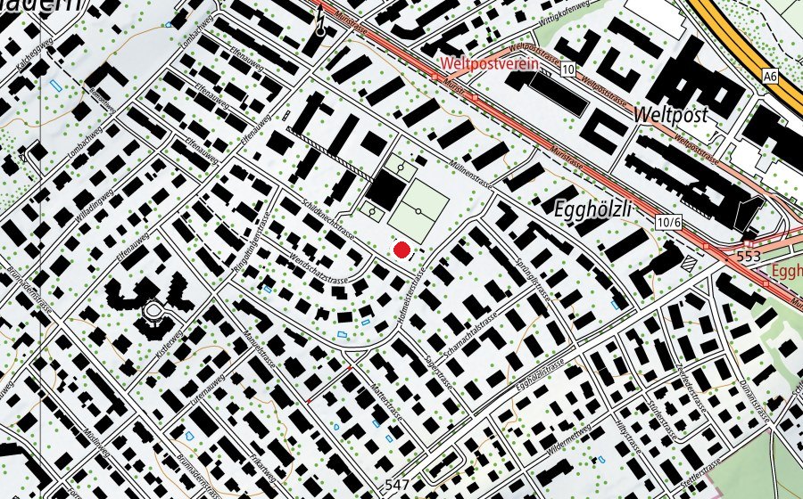 Map showing the location of Kindergarten Manuel 1 und 2 (Kindergarten)