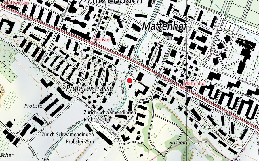 Karte mit dem Standort von Kindergarten Mattenhof 2 (Kindergarten)