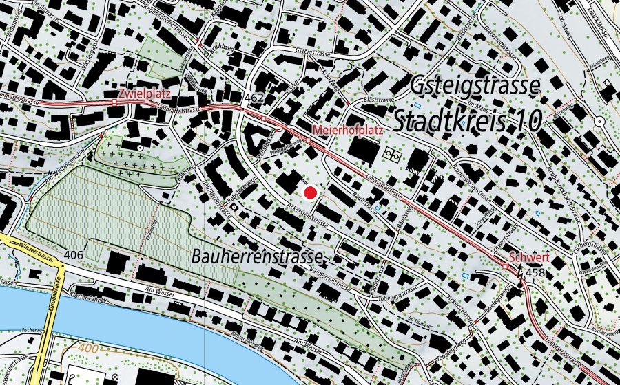 Map showing the location of Kindergarten Meierhofplatz (Kindergarten)