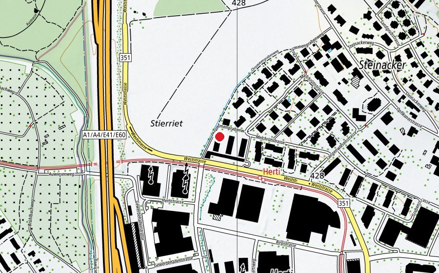 Carte indiquant l’emplacement de Kindergarten Melchrüti (École enfantine)