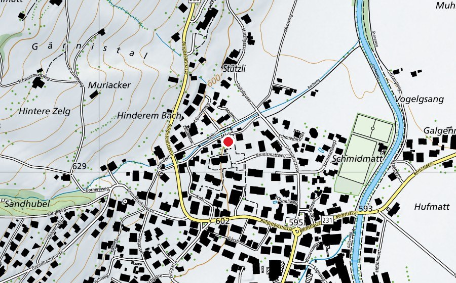 Karte mit dem Standort von Kindergarten Mösli (Kindergarten)