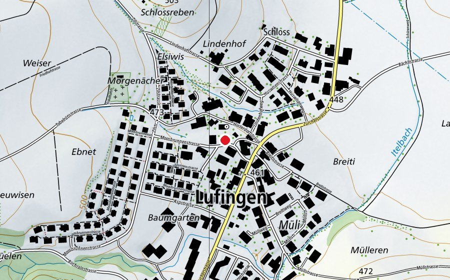 Karte mit dem Standort von Kindergarten Moosbrunnen (Kindergarten)
