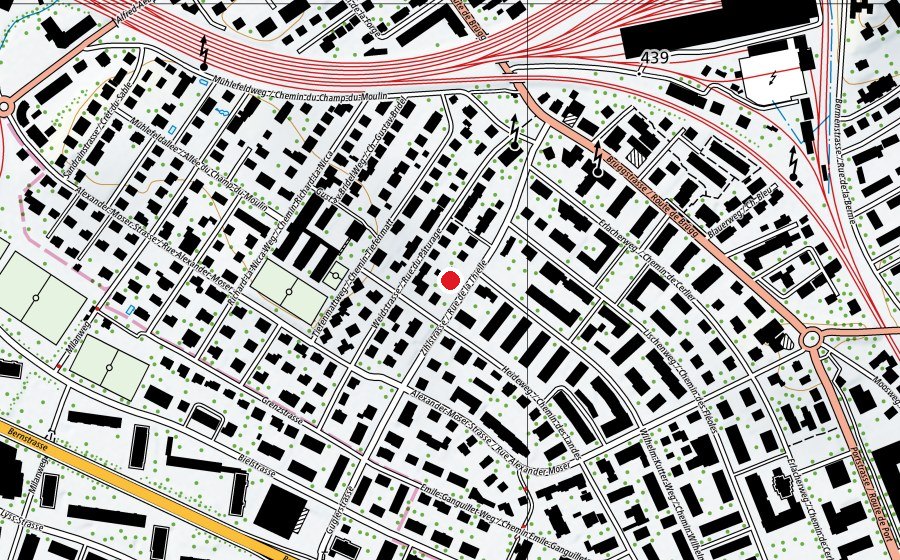 Carte indiquant l’emplacement de Kindergarten Mühlefeld 1 (École enfantine)