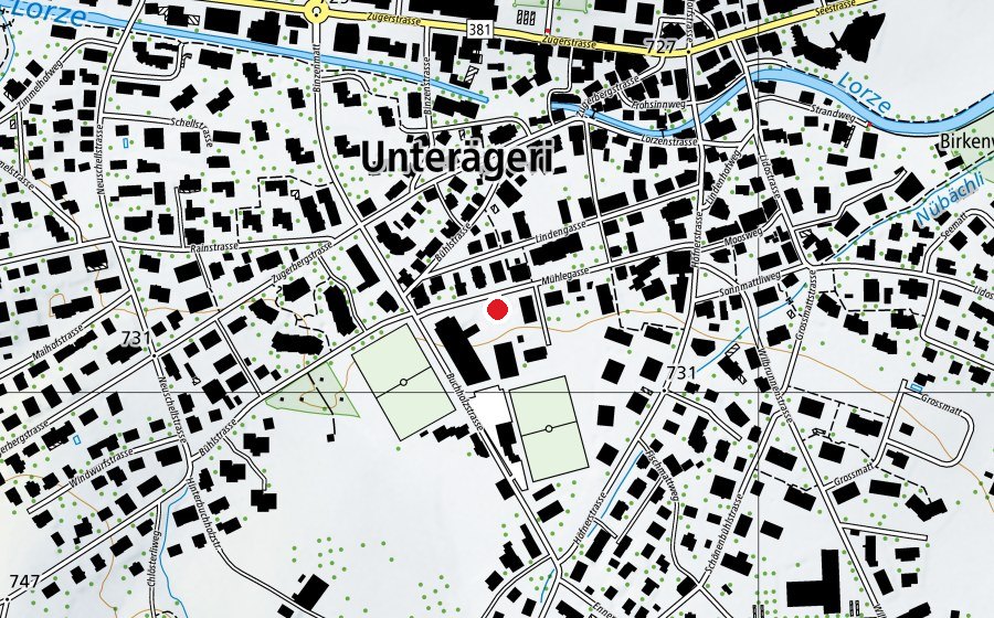 Map showing the location of Kindergarten Mühlegasse (Kindergarten)