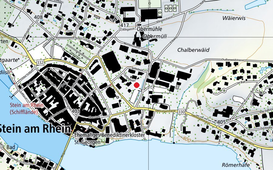 Carte indiquant l’emplacement de Kindergarten Mühlibach (École enfantine)