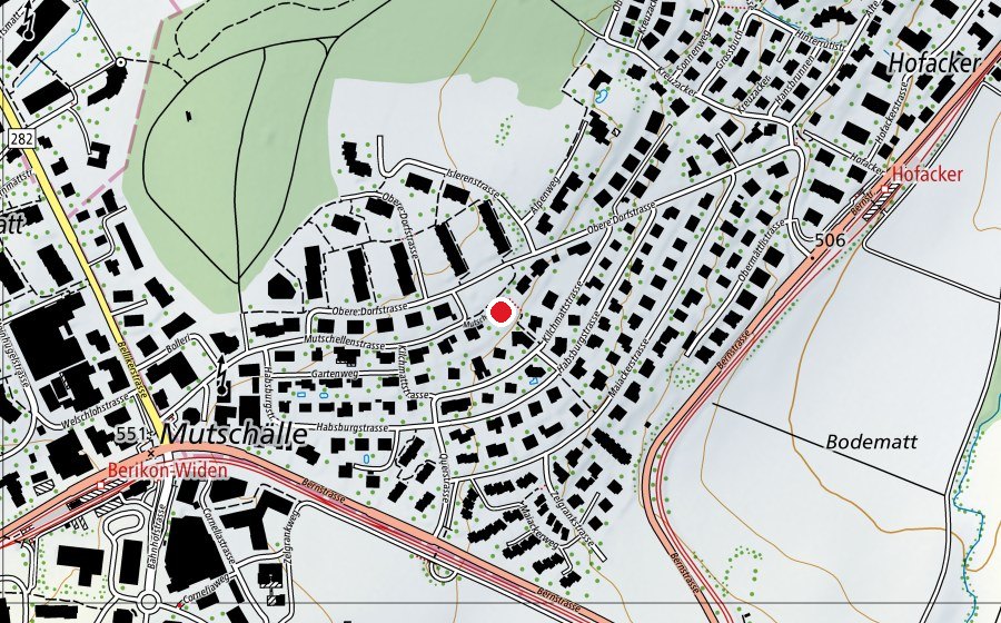 Map showing the location of Kindergarten Mutschellen (Kindergarten)