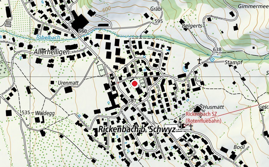Carte indiquant l’emplacement de Kindergarten Mythen (École enfantine)