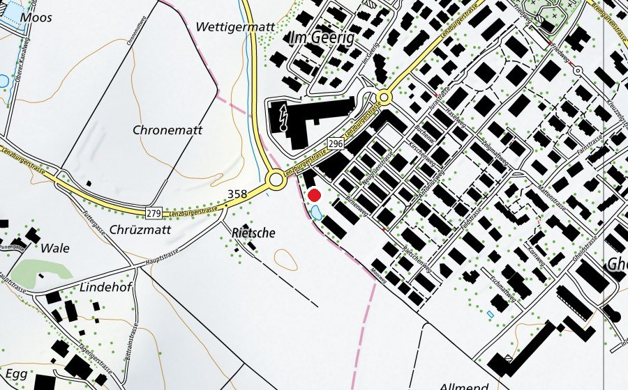 Map showing the location of Kindergarten Neugrüen (Kindergarten)