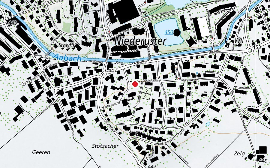 Karte mit dem Standort von Kindergarten Niederuster (Kindergarten)