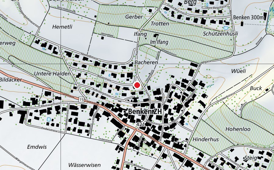 Carte indiquant l’emplacement de Kindergarten Nüsatz (École enfantine)