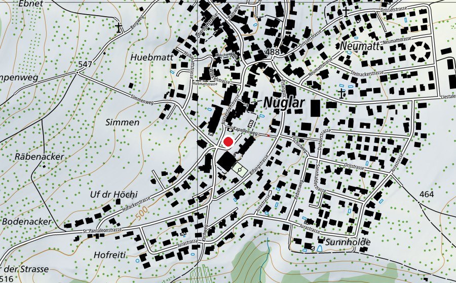 Mappa con la posizione di Kindergarten Nuglar (Scuola dell’infanzia)