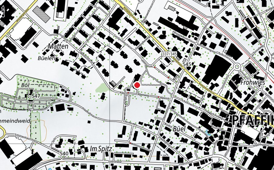 Map showing the location of Kindergarten Obermatt (Kindergarten)