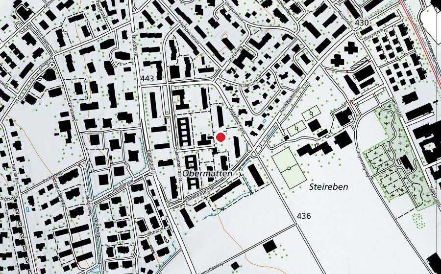 Karte mit dem Standort von Kindergarten Obermatten (Kindergarten)