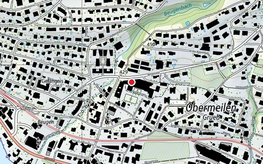 Map showing the location of Kindergarten Obermeilen (Kindergarten)