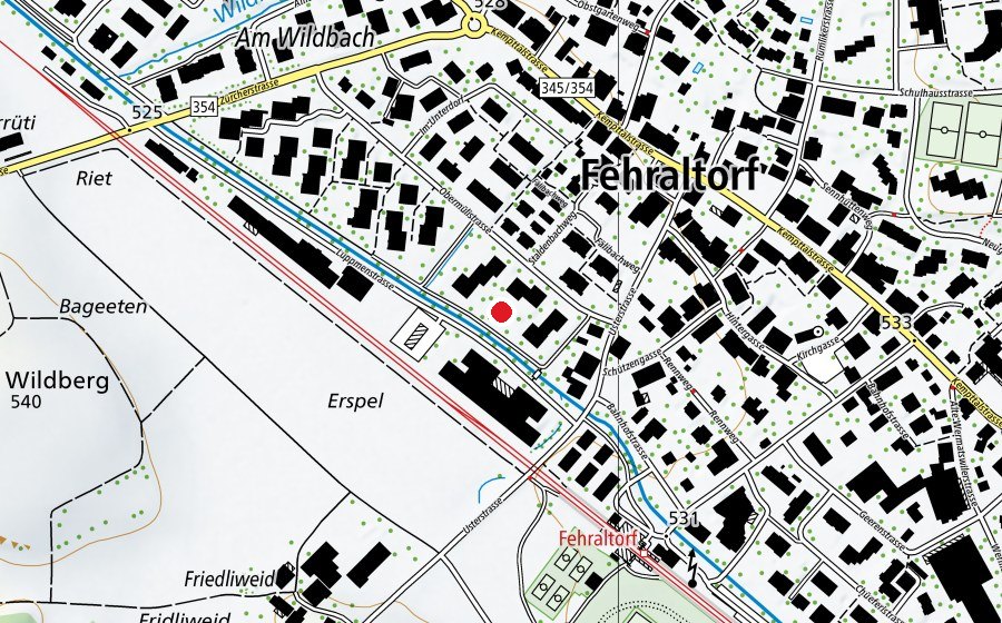 Carte indiquant l’emplacement de Kindergarten Obermüli (École enfantine)